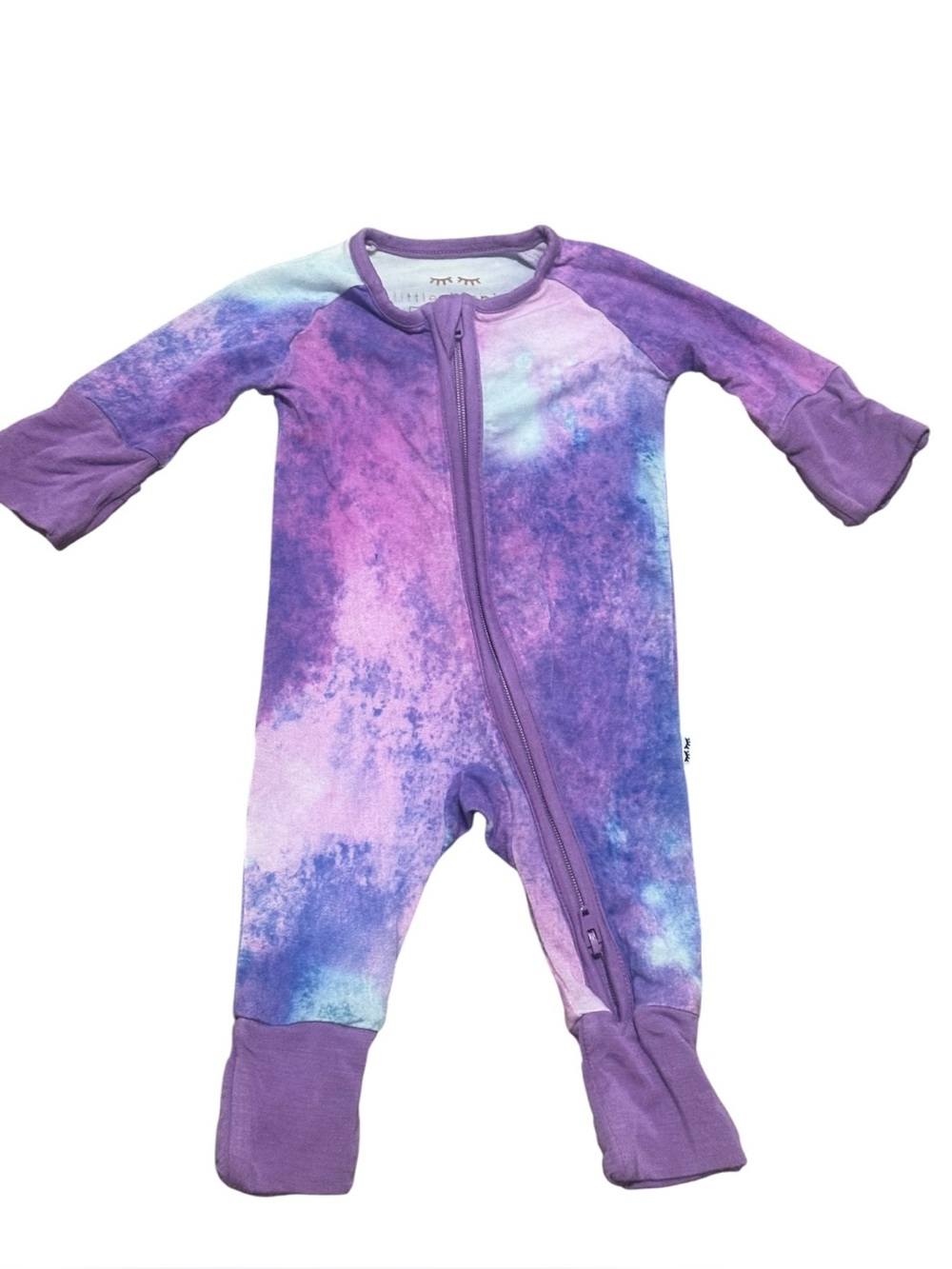 Little Sleepies Purple Tie-Dye Zip Footed One-Piece